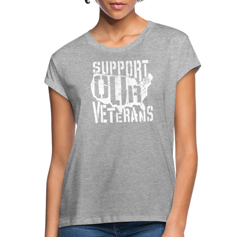 Women’s Support Our Veterans Tee - heather gray