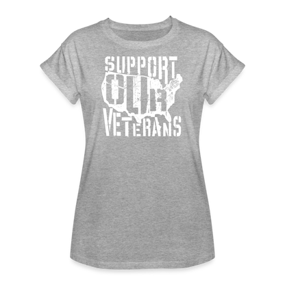 Women’s Support Our Veterans Tee - heather gray