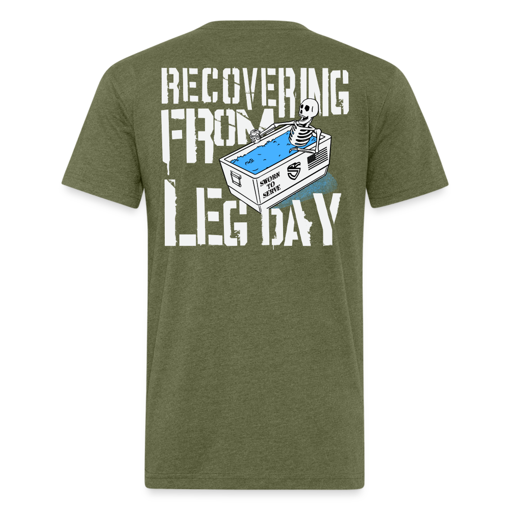 Recovering From Leg Day Tee - heather military green