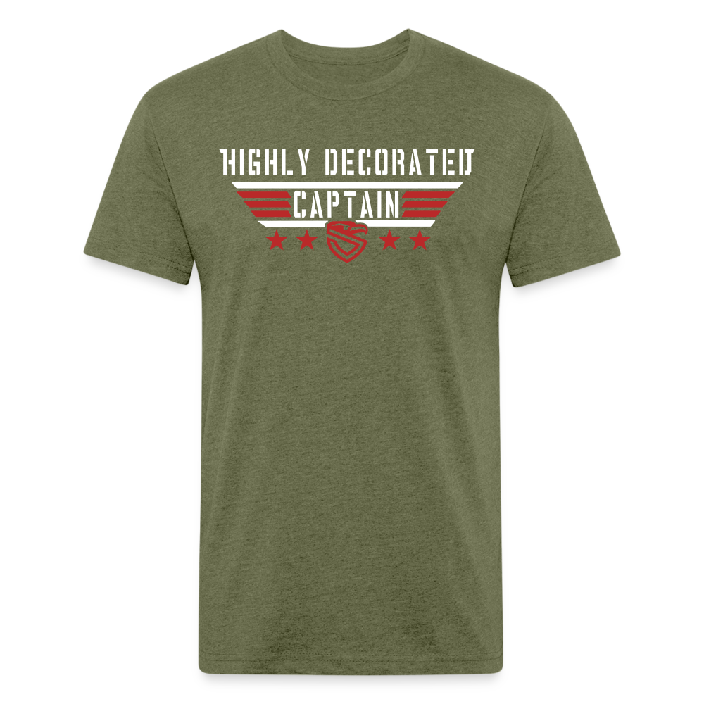 Highly Decorated Captain Tee - heather military green