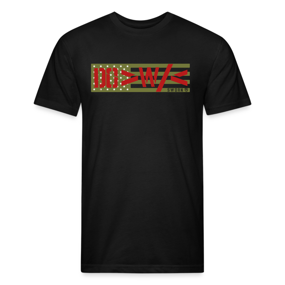 Do More With Less Tee (Grn/Rd) - black
